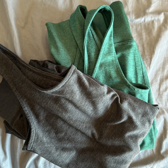 GAP Pants - Gap Fit petite short black/grey yoga, body suit and a green one $25 each